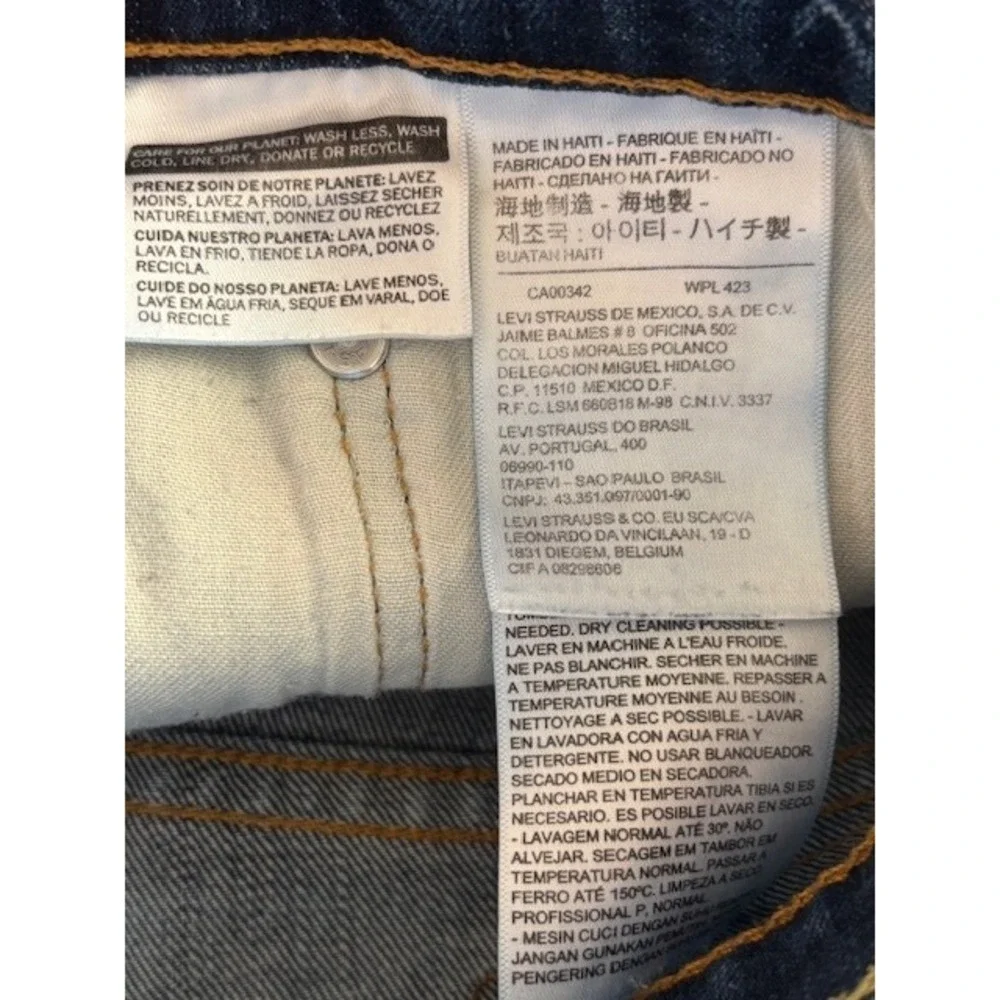 Levis 511 Shorts Mens 31 Blue Denim Cutoff Distressed Raw Hem Jeans w/ Patches‎